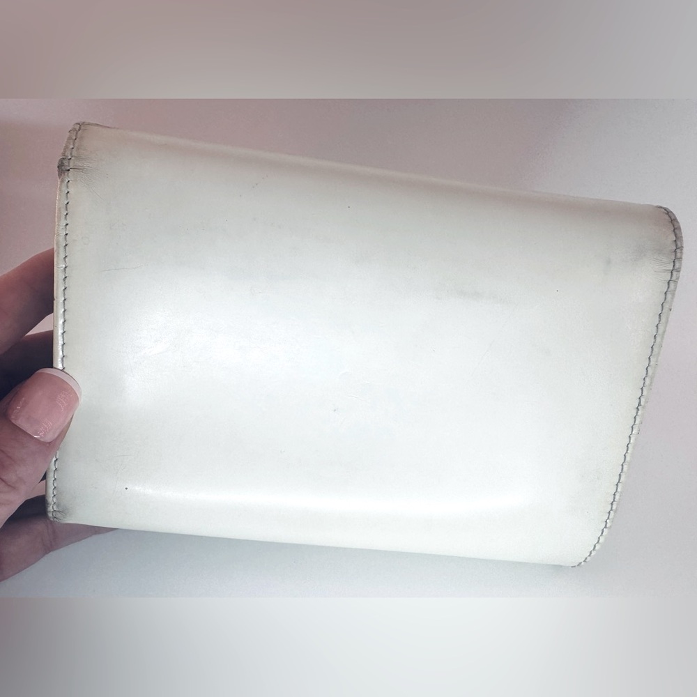 Prada Wallet Spazzolato Bianco Patent Leather Original COA 1997 Vintage Prada - Picture 2 of 16